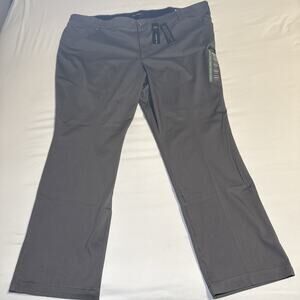 NWT Womens LEE Plus Flex Motion Pants Gray Mid Rise Regular Fit Straight 28w L